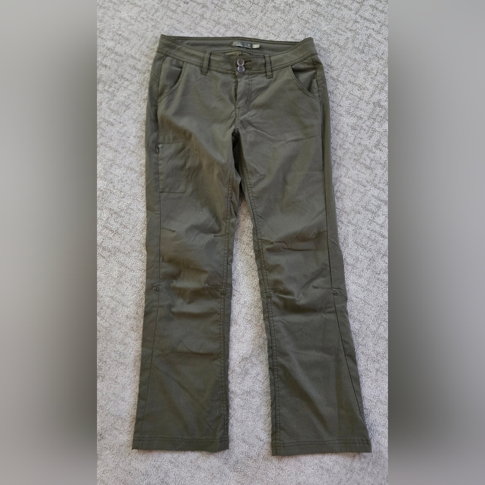 PRANA Pants Womens 6 Green Halle Mid Rise Bootcut Lightweight UPF 50+ Outdoor